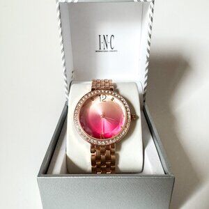 NIB I.N.C. International Concepts Women's Rose Gold-Tone Bracelet Watch 38mm